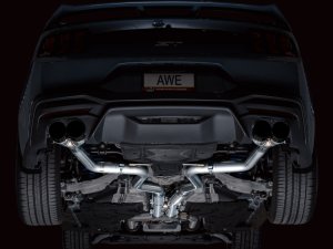 Ford Mustang Performance Exhaust - AWE Tuning - Cat Back Track Edition - Diamond Black - 2024+